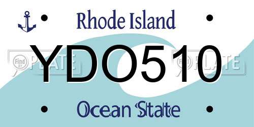 YDO510 Rhode Island License Plate