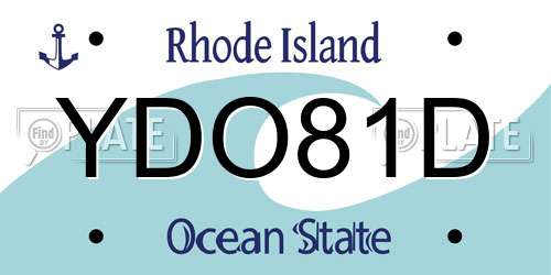 YDO81D Rhode Island License Plate