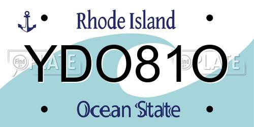 YDO81O Rhode Island License Plate