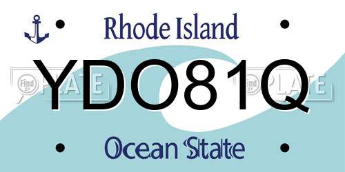 YDO81Q Rhode Island License Plate