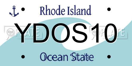 YDOS10 Rhode Island License Plate