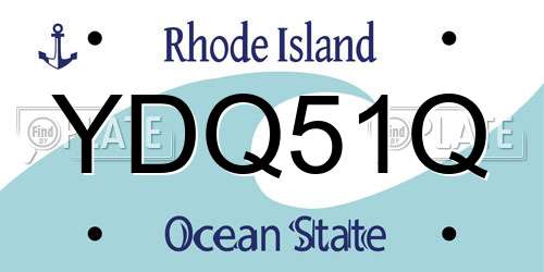 YDQ51Q Rhode Island License Plate