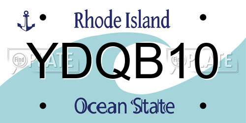 YDQB10 Rhode Island License Plate
