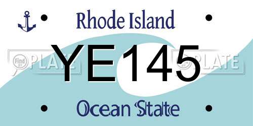 YE145 Rhode Island License Plate