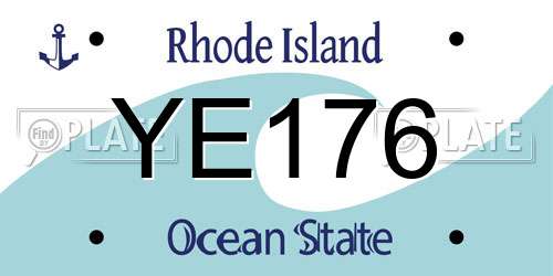 YE176 Rhode Island License Plate