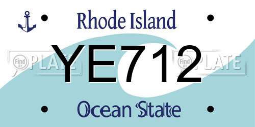YE712 Rhode Island License Plate