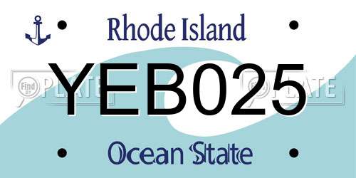 YEB025 Rhode Island License Plate