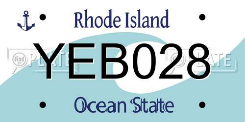 YEB028 Rhode Island License Plate