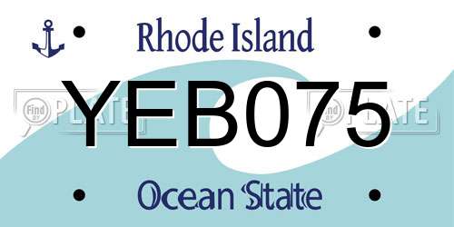 YEB075 Rhode Island License Plate