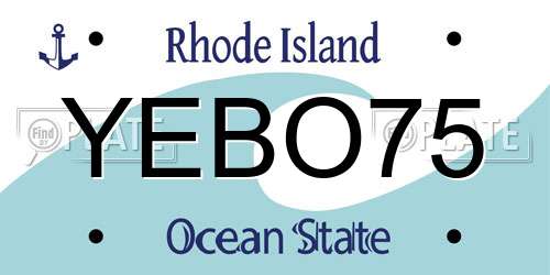 YEBO75 Rhode Island License Plate