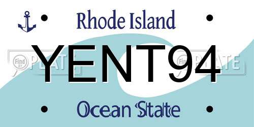 YENT94 Rhode Island License Plate