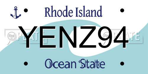 YENZ94 Rhode Island License Plate