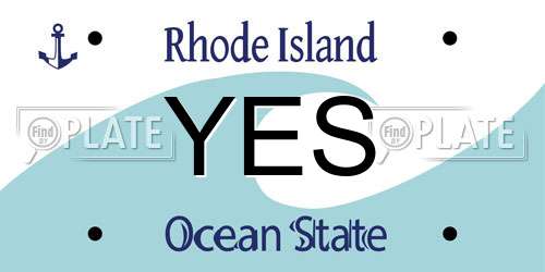 YES Rhode Island License Plate