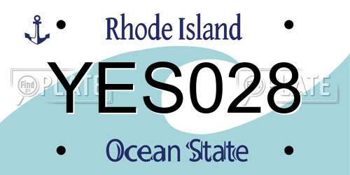 YES028 Rhode Island License Plate