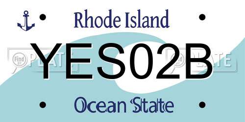 YES02B Rhode Island License Plate