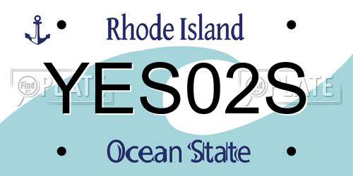 YES02S Rhode Island License Plate