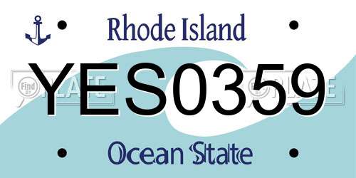 YES0359 Rhode Island License Plate