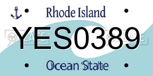 YES0389 Rhode Island License Plate