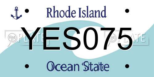 YES075 Rhode Island License Plate