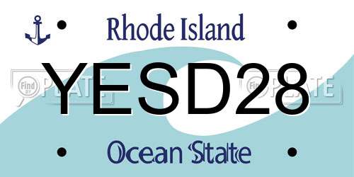 YESD28 Rhode Island License Plate