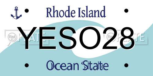 YESO28 Rhode Island License Plate