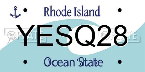 YESQ28 Rhode Island License Plate