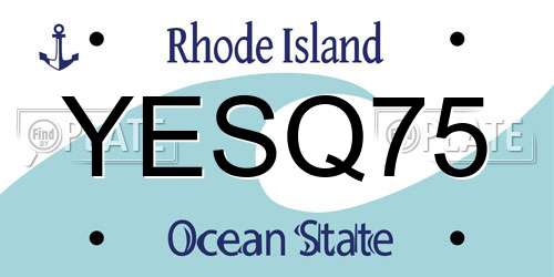 YESQ75 Rhode Island License Plate