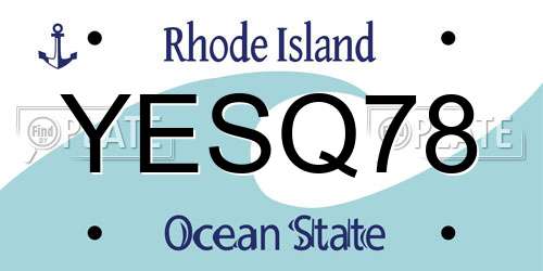 YESQ78 Rhode Island License Plate