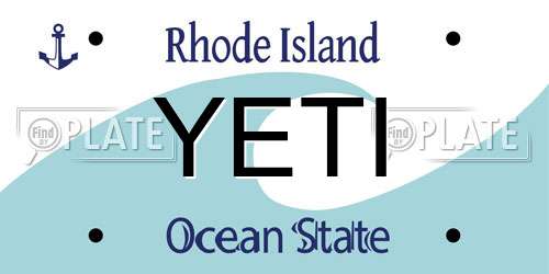 YETI Rhode Island License Plate