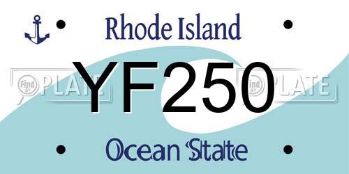 YF250 Rhode Island License Plate
