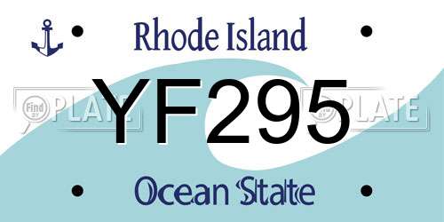 YF295 Rhode Island License Plate