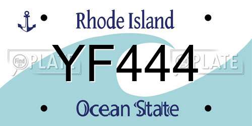 YF444 Rhode Island License Plate