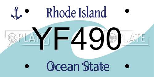 YF490 Rhode Island License Plate