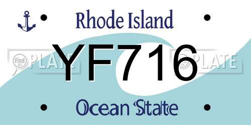 YF716 Rhode Island License Plate