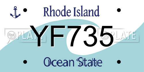 YF735 Rhode Island License Plate