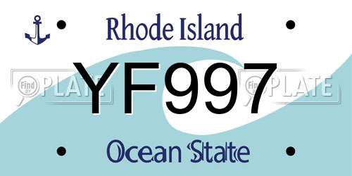 YF997 Rhode Island License Plate