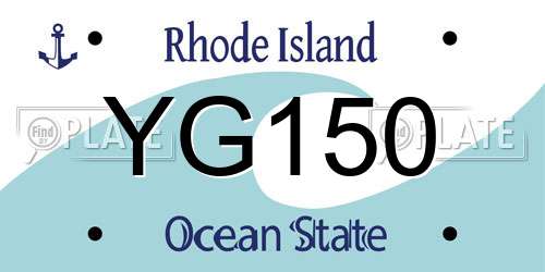 YG150 Rhode Island License Plate