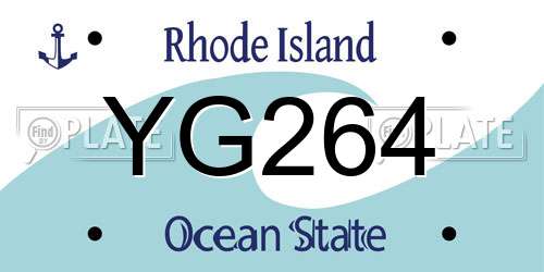 YG264 Rhode Island License Plate