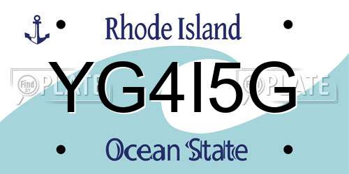 YG4I5G Rhode Island License Plate