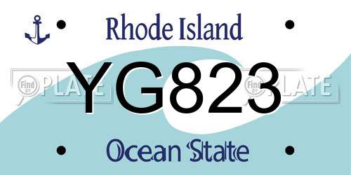 YG823 Rhode Island License Plate