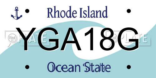 YGA18G Rhode Island License Plate