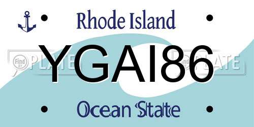 YGAI86 Rhode Island License Plate