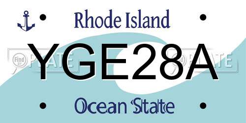 YGE28A Rhode Island License Plate