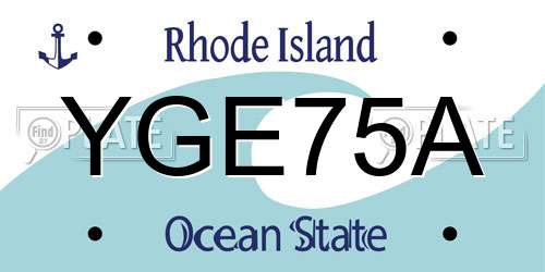 YGE75A Rhode Island License Plate