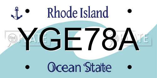 YGE78A Rhode Island License Plate