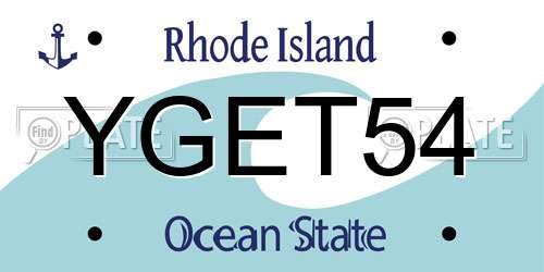 YGET54 Rhode Island License Plate