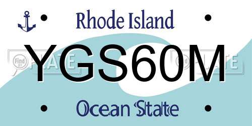 YGS60M Rhode Island License Plate