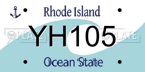 YH105 Rhode Island License Plate