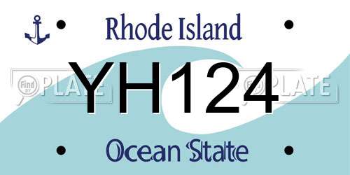 YH124 Rhode Island License Plate