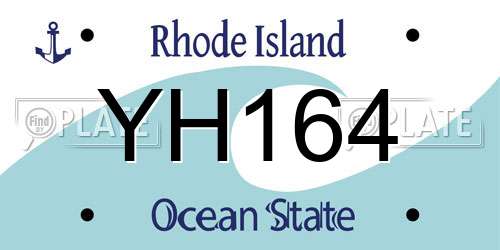YH164 Rhode Island License Plate